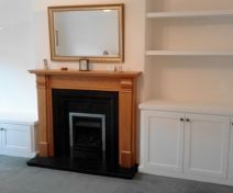 Painted Fitted Alcove Cabinets with Open Shelving