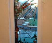 Accoya Pre-finished Top Arch Window with Stained and Leaded Glass