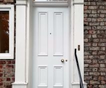 Victorian Four Panel External Door with Arched Top Frame, Made out of Accoya and Pre-finished