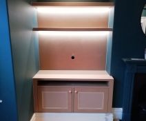 Bespoke Alcove Cabinet with Floating Shelves and LED Strip Lights