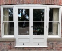 Pre-finished Accoya French Doors with Sash Windows Sidelights
