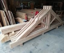 Manufacturing of 4 Green Oak Trusses with Purlins and Ridge boards.