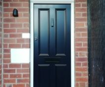 Pre-finished Accoya 4 Panel External Door and Arch Top Frame with an Automatic Locking Multipoint Lock System