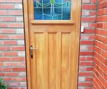 1920s Style Stained Accoya External Door with Stained and Leaded Glass