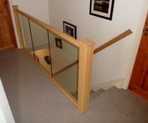 Polished Ash Glass Banister and Wall Handrail