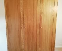 Polished Oak Wardrobe with Shaker Style Doors 