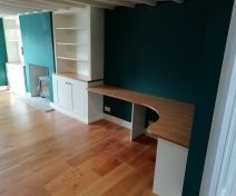 Fitted Alcove Cabinets With Oak veneered Tops and Desks  