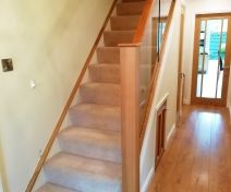 Polished Oak Glass Banister Replacement