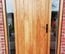 Osmo Oil Oak External Door with Double Glazed Side Panels 