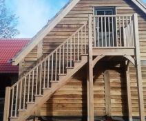 Oak External Staircase with Spindles