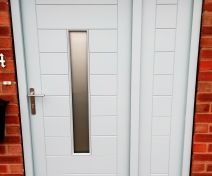 Pre-finished Door and Frame with fixed Side Panel Made out of Tricoya and Accoya Timber