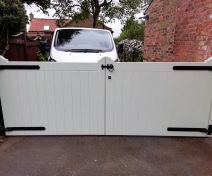 Pre-Finished Double Gates with Vertical Boards