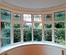 Pre-finished Stained and Leaded Double Glazed Flush Casement Bow Windows Replacement