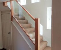 Lacquered Maple Glass Banister