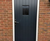Accoya and Tricoya External Door and Frame with Vertical Boards, Pre-finished in Two Colours